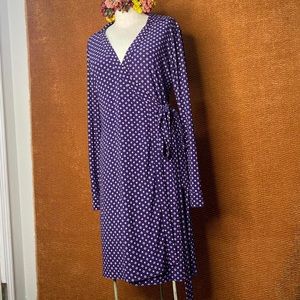 Modern Tommy Hilfiger Comfortable Patterned Wrap Tie Midi Work Dress, Size 6.